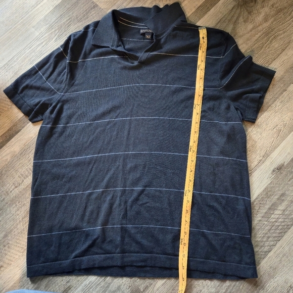 Banana Republic Silk Cotton Blend Casual Striped Knit Polo Shirt XL - Picture 9 of 10